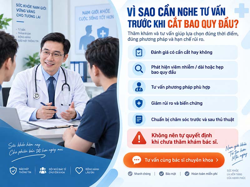 Tư Vấn Cắt Bao Quy Đầu Cùng Bác Sĩ Chuyên Khoa